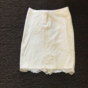 Jessica McClintock White Lace Pencil Skirt